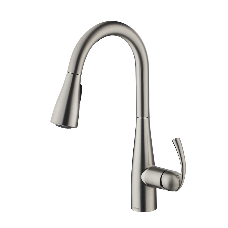 87014EW摩恩冷热水龙头抽拉式水槽洗菜盆可旋转厨房龙头抽拉自动感应