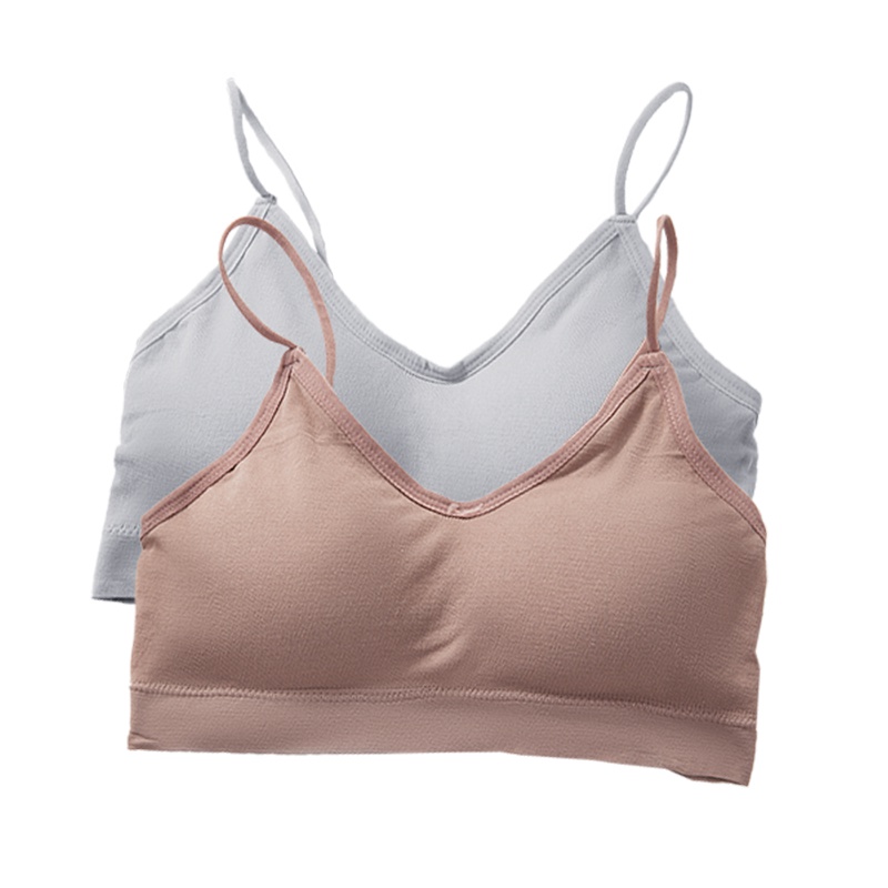 enk2件装内衣女细肩带无钢圈聚拢薄款女士运动文胸女
