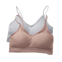 enk2件装内衣女细肩带无钢圈聚拢薄款女士运动文胸女