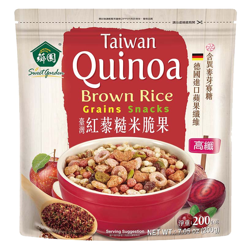 芗园 红藜糙米脆果200g/袋 营养早餐冲泡免煮代餐台湾进口