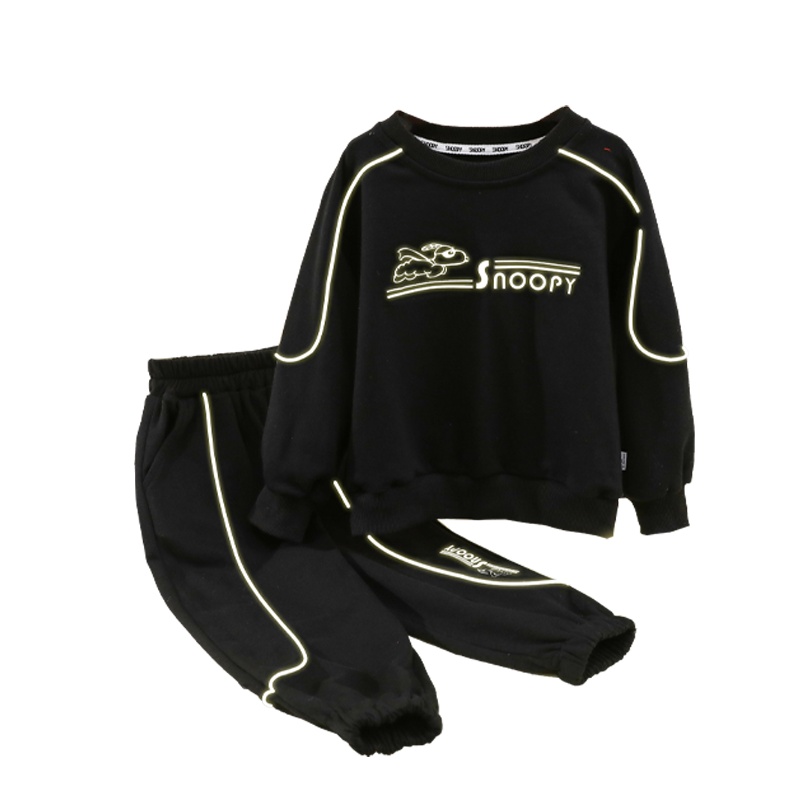 史努比(SNOOPY)新款儿童套装反光凹凸印卫衣套装SXM060
