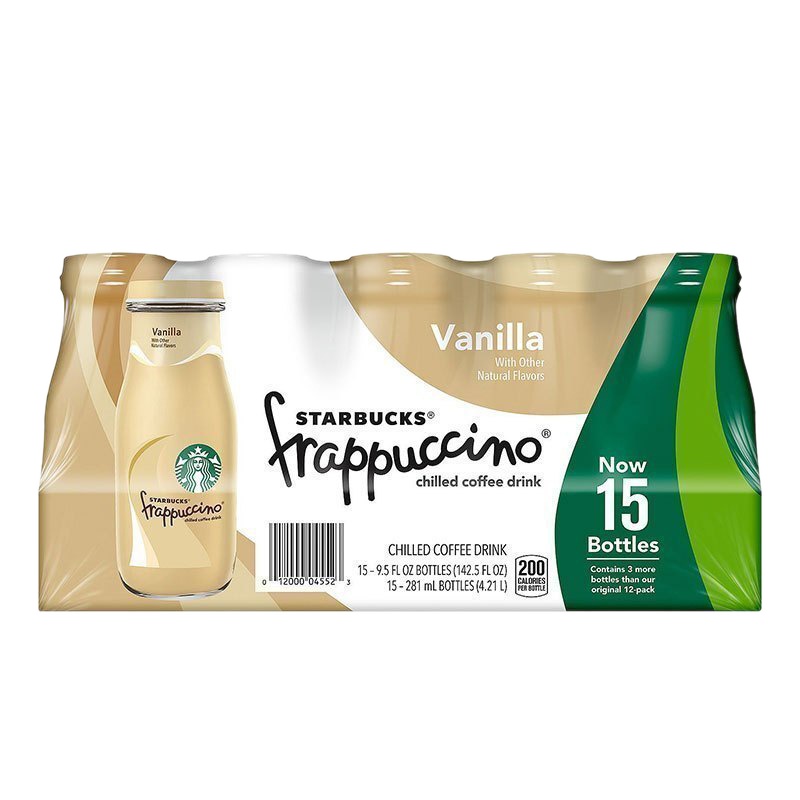 [产自美国]星巴克(starbucks)星冰乐香草味咖啡饮料 281ml*15瓶/箱 进口咖啡 进口饮料 美国进口