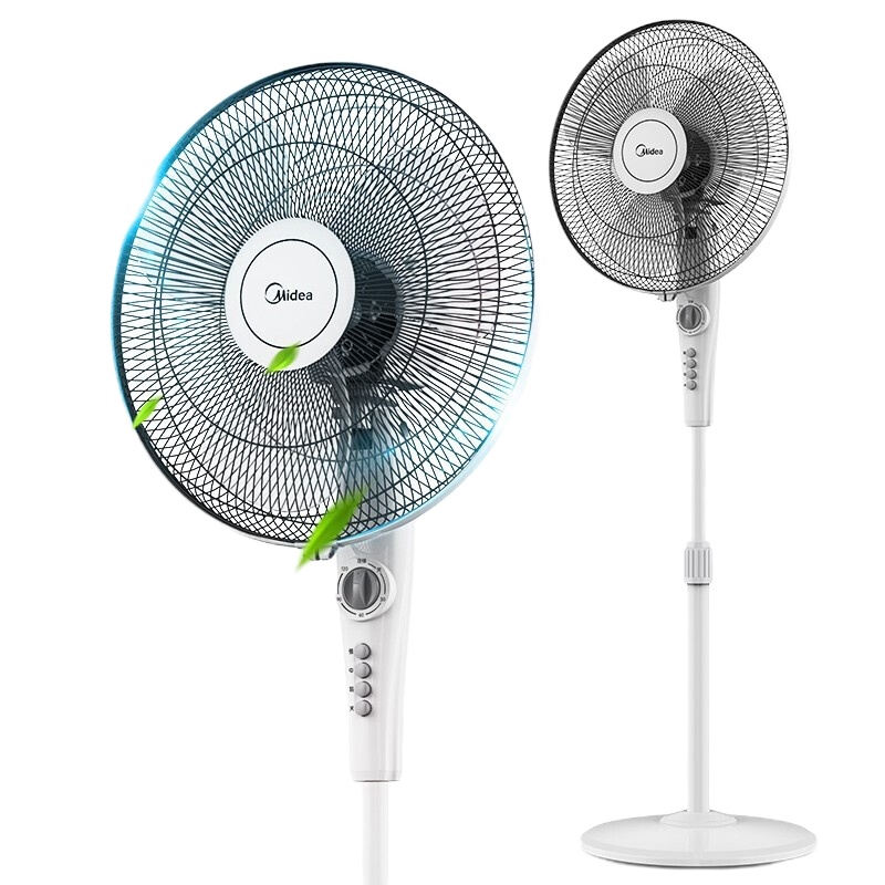 美的(Midea)落地扇FSA40YE 定时2小时 家用机械式摇头广角送风电风扇 学生宿舍升降3档风速节能风扇 正常风