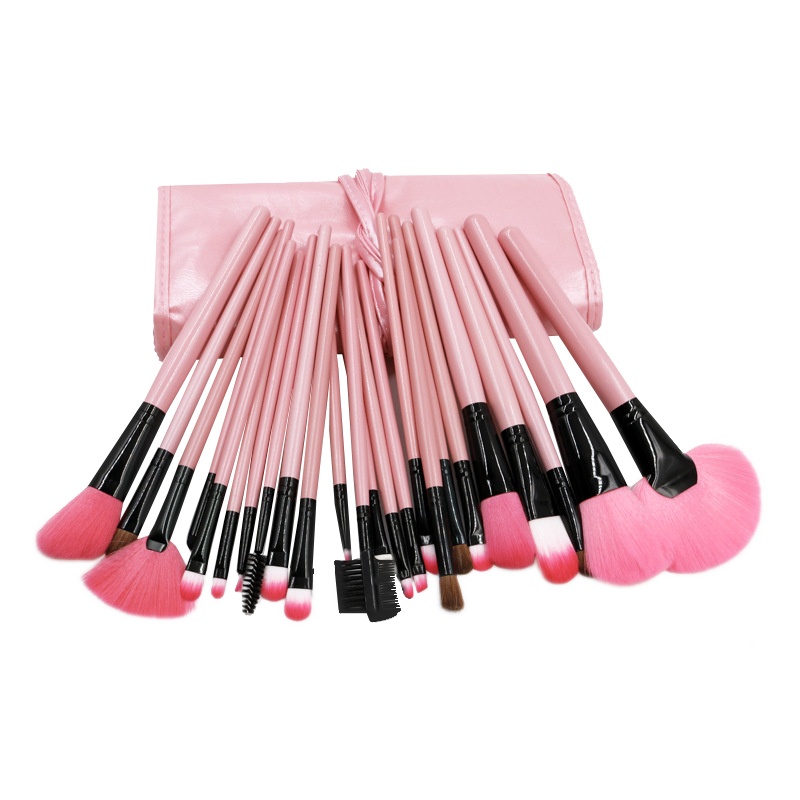 艾瑟儿(Ethel)24支新款粉红化妆眼影刷唇刷学生款美妆工具化妆笔