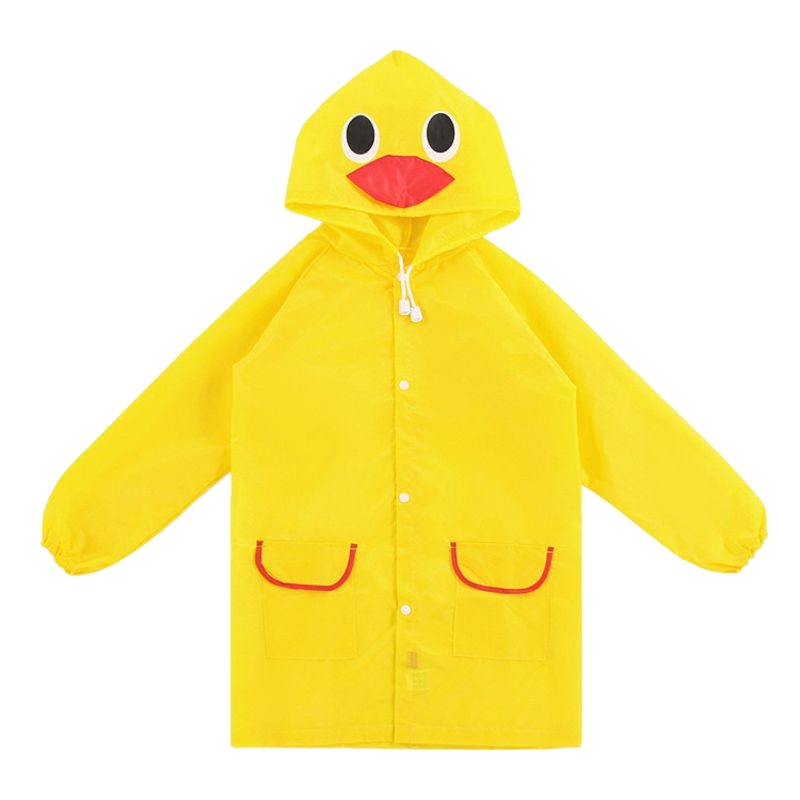 儿童雨衣幼儿园男童女童宝宝雨衣小学生小孩防水加大厚雨披0-10岁 黄色小鸭 均码(适合90-130cm)