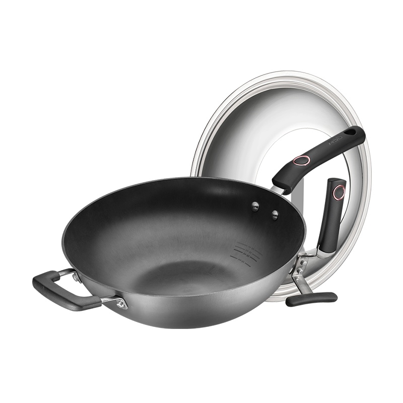 爱仕达(ASD) 炒锅 32CM油你控铸铁锈不了炒锅 炒菜锅煎锅CF32B5WG燃气磁炉通用