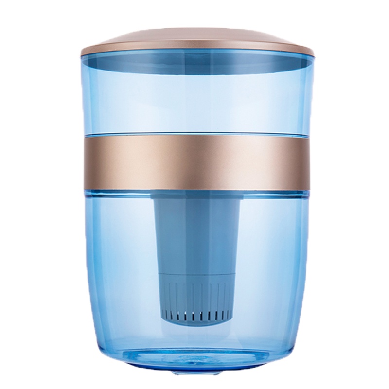 净水桶过滤桶家用过滤器净水器过滤自来水任意搭配台式饮水机 金色圆形桶(透明蓝桶体)不含饮水机定制商品