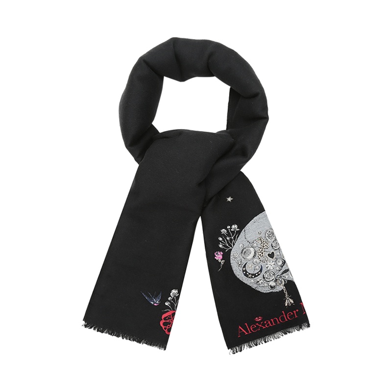 ALEXANDER MCQUEEN 亚历山大·麦昆 女士 羊毛长方形围巾 645576 3D06Q