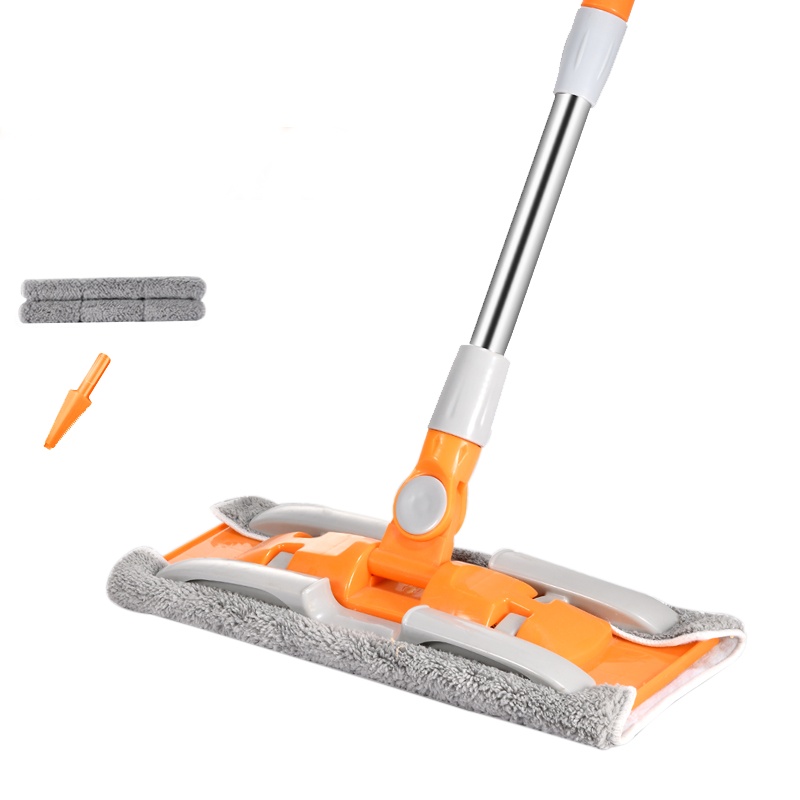 谐晟 大号懒人平板拖把木地板拖布干湿两用拖布[经典款35cm]共2块布+刮刀