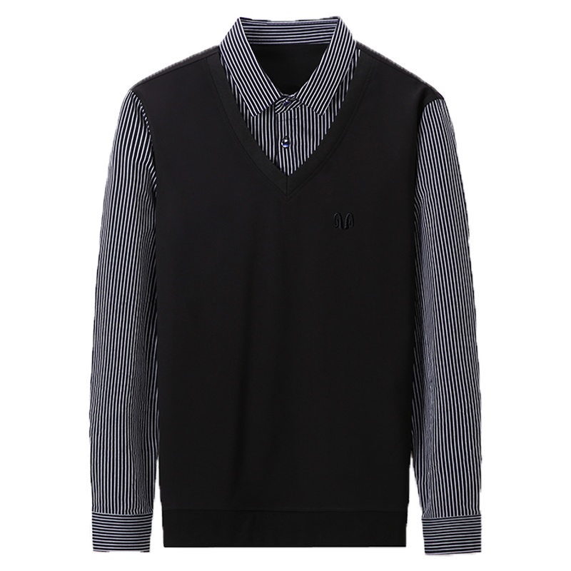 恒源祥男士针织衫2020新款男假两件毛衣秋冬季男士休闲男装打底衫