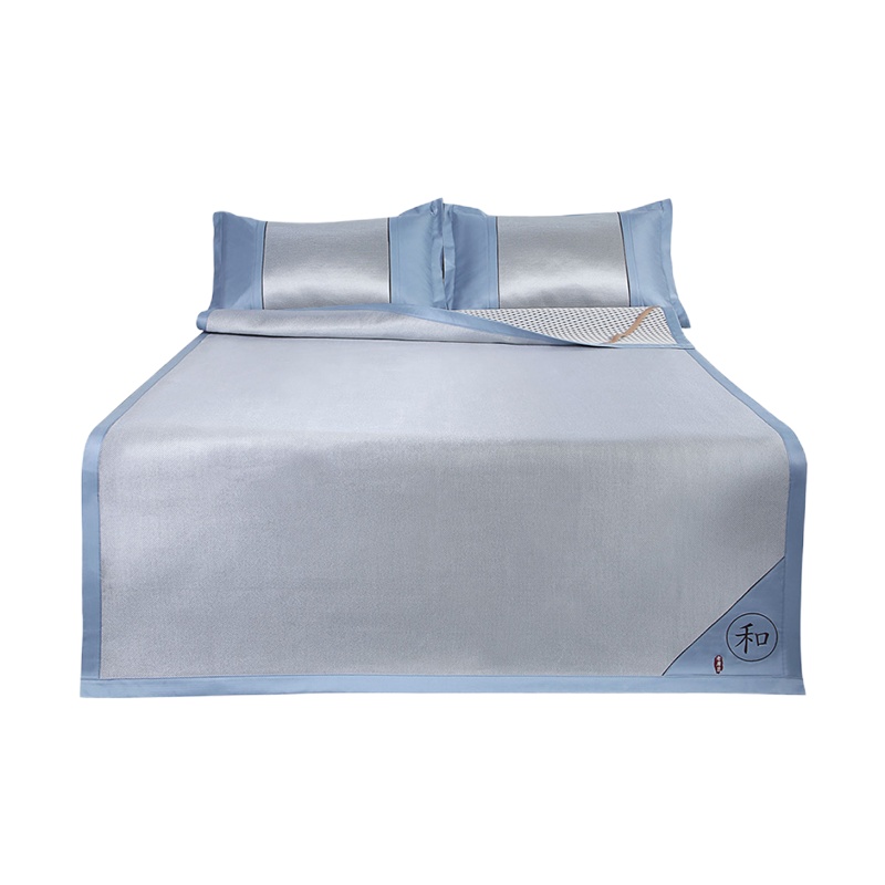 老席匠冰丝凉席三件套1.5m床双人可折叠1.8米夏季防滑空调软席子