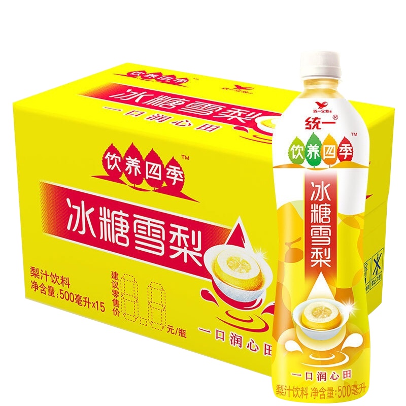统一(GS) 饮养四季 冰糖雪梨500ml*15箱装
