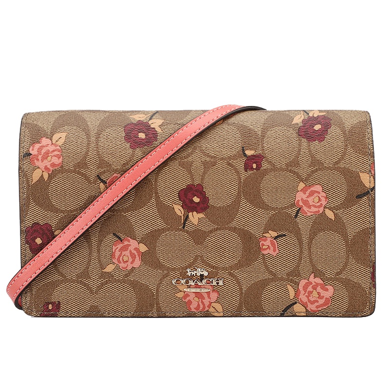 COACH 蔻驰 斜挎包 女士印花PVC手拿单肩斜挎两用包