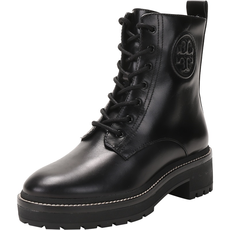 托里·伯奇 TORY BURCH TB女鞋 MILLER系列皮革系带粗跟踝靴马丁靴86792