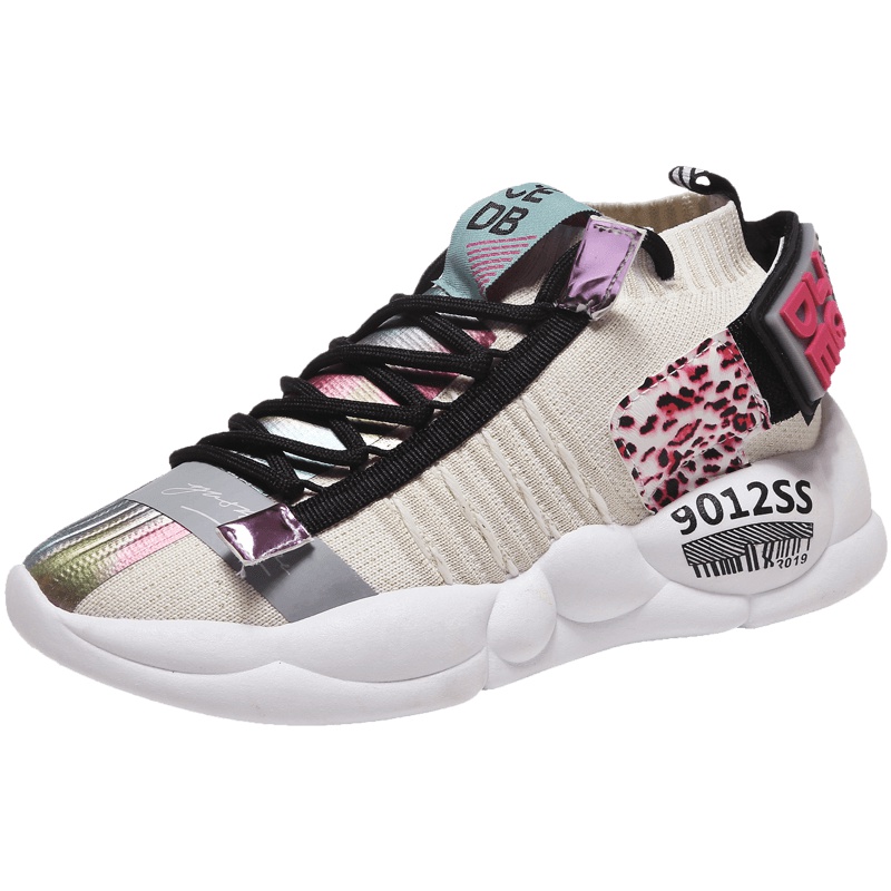 狄恩纪夏季新款女士时尚韩版ins风潮流休闲鞋透气运动老爹鞋