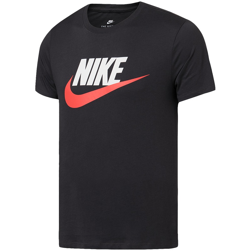 耐克NIKE男装生活夏季短袖T恤男装运动服纯棉LOGO款696708 L 696708-060煤黑+灯草珊瑚色