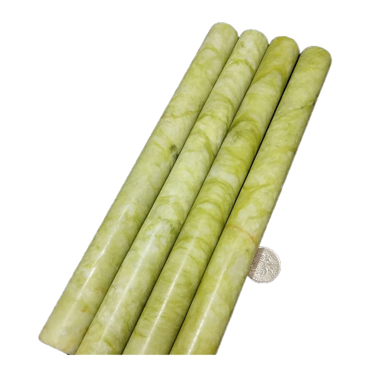 擀面杖家用岫岩玉擀面棒不沾面饺子皮玉石厨房用具 部分 敬平 黄绿加粗长款直径3cm*长27cm买二送一