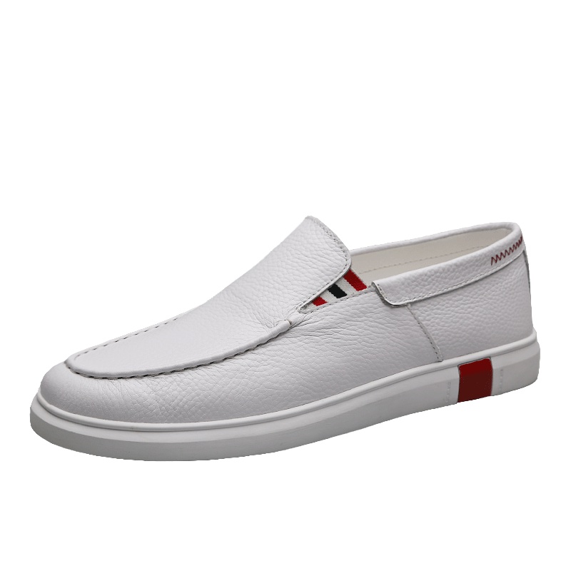 公牛世家男鞋头层牛皮休闲鞋透气真皮休闲皮鞋套脚皮鞋子潮男时尚板鞋GNJ2508