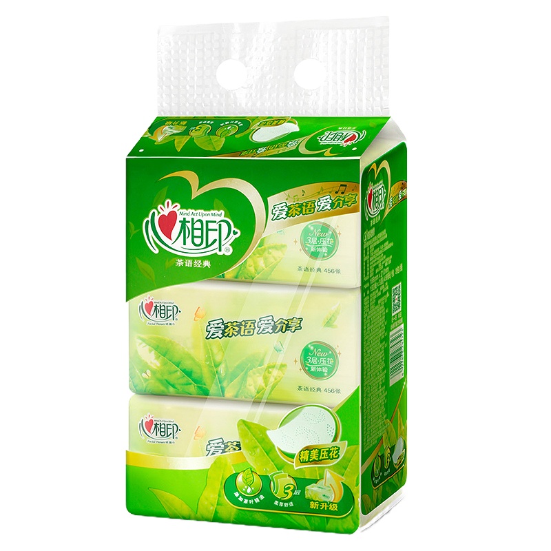 心相印 抽纸152抽面纸大茶语3包装3包/提 DT3200(单位:提)