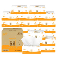 清风 抽纸 原木纯品3层100抽*24包 面巾纸 卫生纸 餐巾纸(新老包装随机发货)