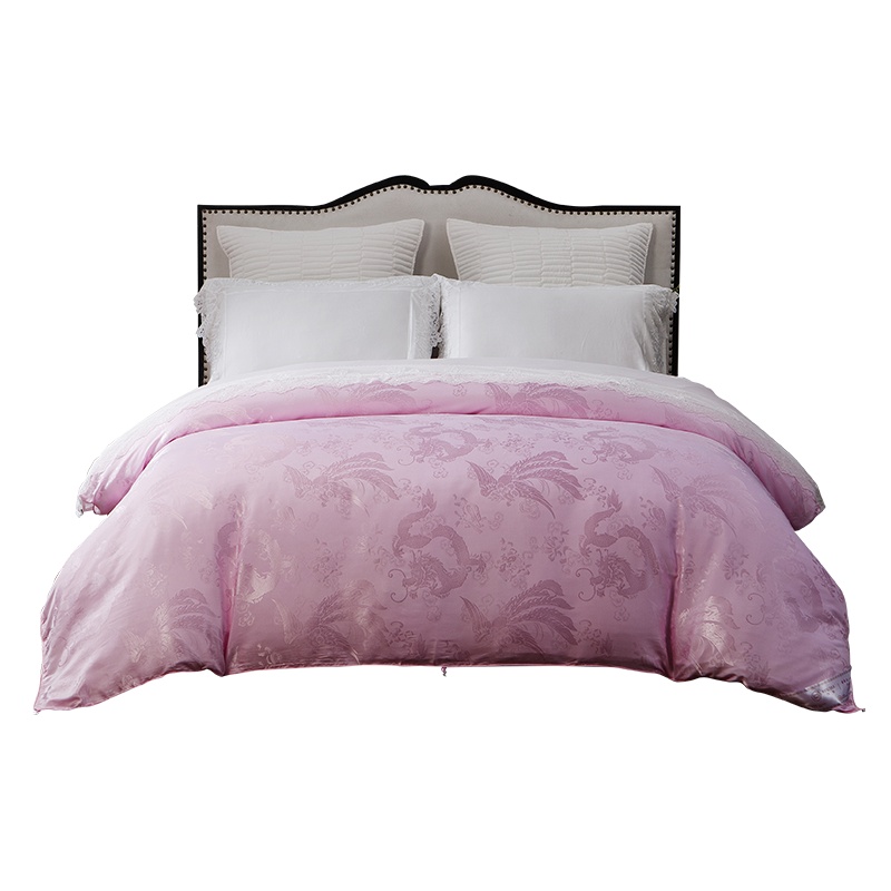 钱皇100%桑蚕丝被龙凤花纹婚庆夏凉被 被子被芯空调被春秋被冬被