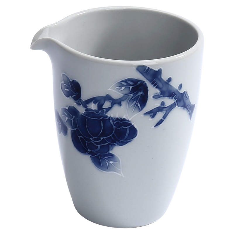 领艺 景德镇手绘公道杯手工家用茶海分茶器陶瓷功夫茶具仿古青花 柿柿如意公道杯