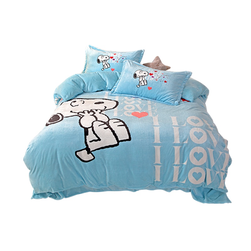 凯诗风尚(CHARSON)四件套 苏宁自营 简约风日式牛奶绒单人学生宿舍法兰绒加厚1.5m床上用品双人秋冬保暖被套