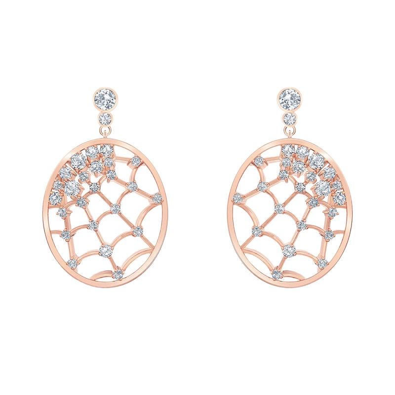 Swarovski 施华洛世奇 女士人造水晶冰点蛛网耳饰 5488406