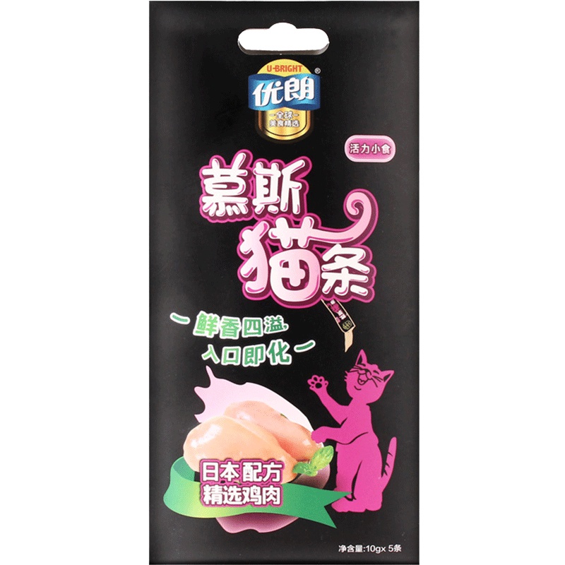 优朗(U-BRIGHT)鸡肉慕斯猫条10g*5条