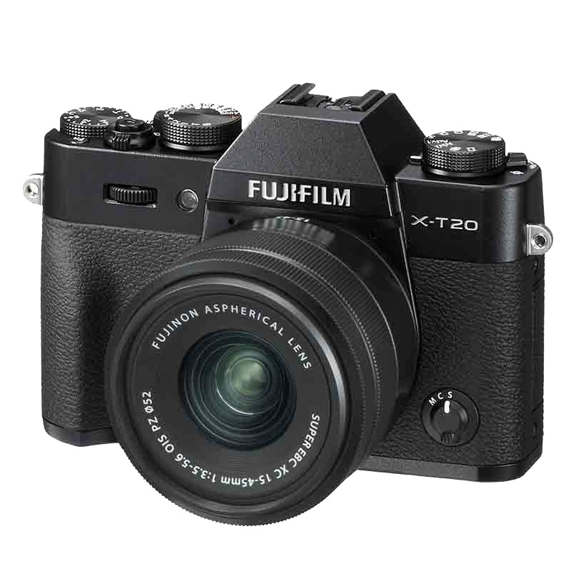 富士(FUJIFILM)X-T20(XC15-45MM)黑色 微单套机 变焦套装 有效像素2430万富士微单 XT20