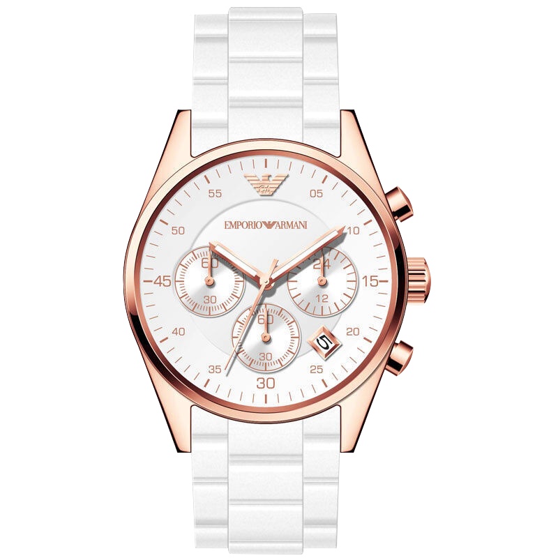 阿玛尼EMPORIO ARMANI女表 欧美品牌 时尚多功能女士石英表 AR5920 白色
