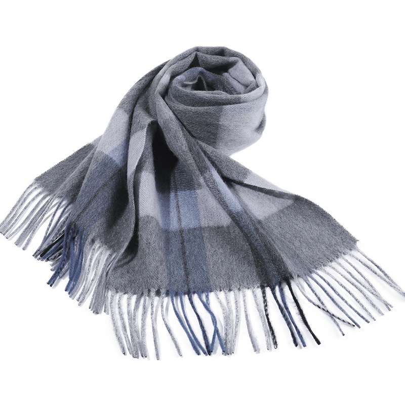 上海故事秋冬季高档男士生日礼物围脖年轻人百搭简约保暖羊绒围巾