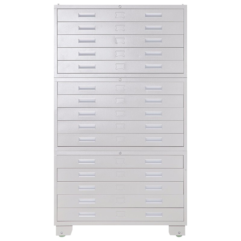 振奥 钢制铁皮柜0号地图柜底图柜带锁文件柜工程资料图纸收纳柜抽屉柜 三节柜