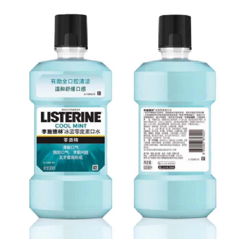 李施德林 (Listerine) 漱口水冰蓝零度口味500ml*4瓶