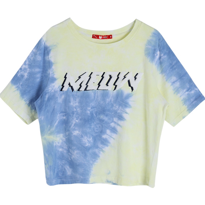 a02商场同款潮流街头风撞色涂鸦潮宽松短袖T恤女D1U5A0551KT