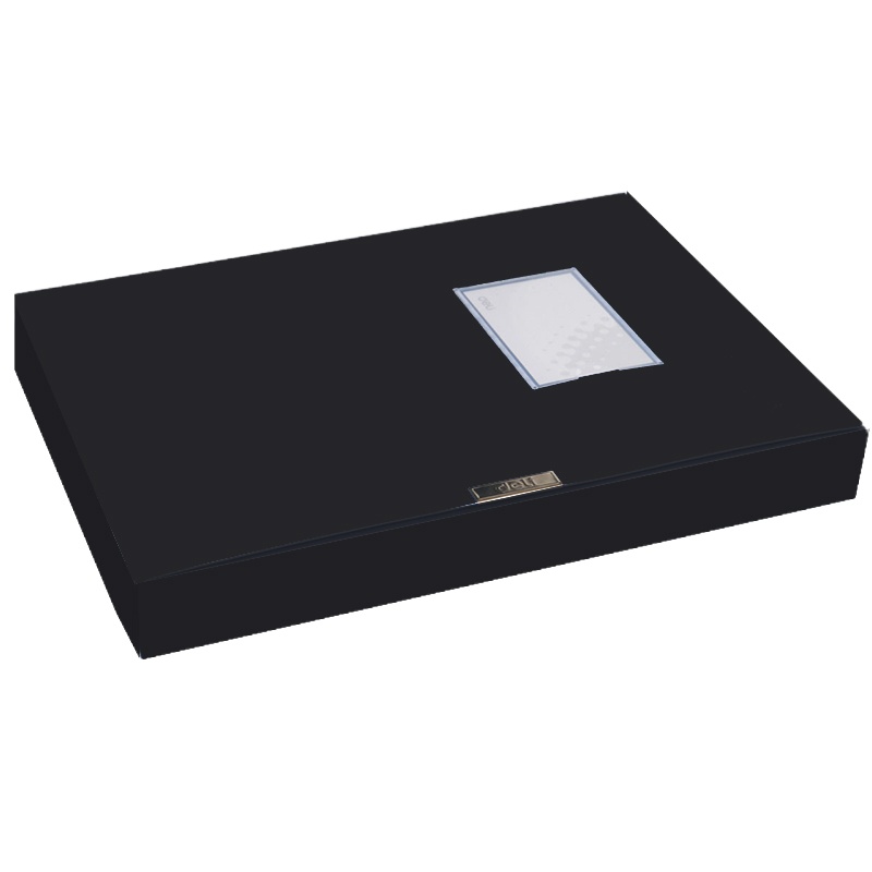 得力5623档案盒(黑)(单只装)资料盒 55MM 粘扣资料册 收纳盒 凭证盒