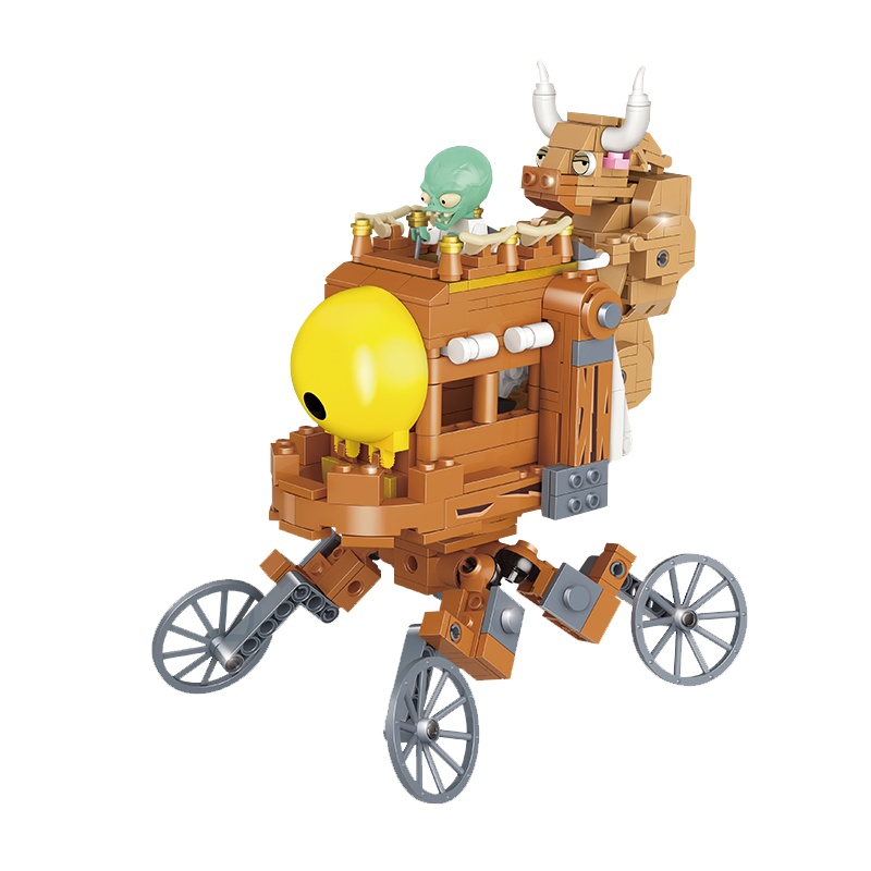 古迪男孩植物大战僵尸diy拼装积木小颗粒玩具60006平原座驾