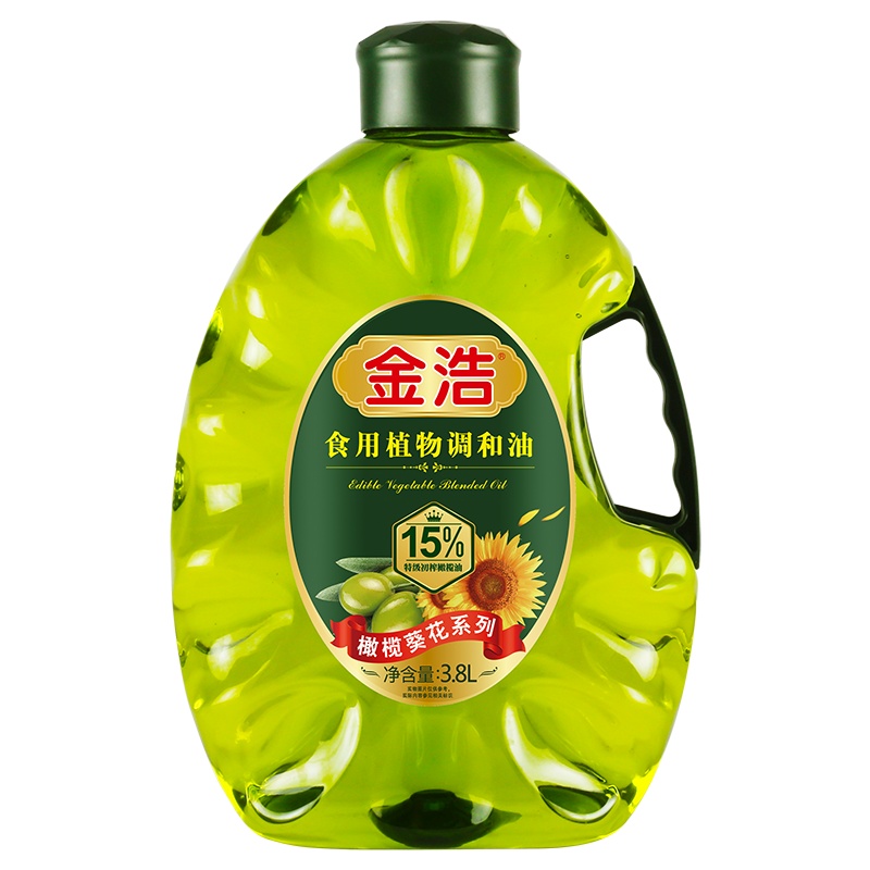 金浩橄榄葵花系列食用植物调和油 3.8L 添加15%初榨橄榄油 小包装