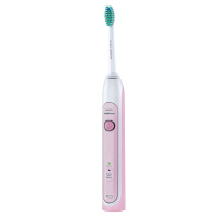 飞利浦(Philips)电动牙刷 声波震动式 成人男女充电式牙刷 健康净白型 31000转/分钟 樱花粉HX6761