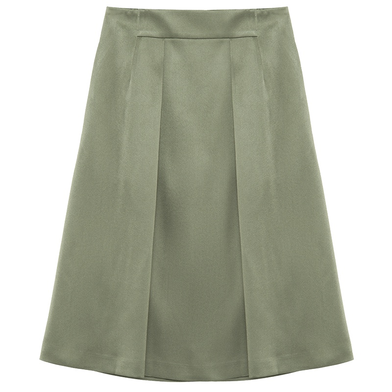 鄂尔多斯1980 春夏高腰纯色百搭收腰A字女半裙双侧插袋大伞摆裙