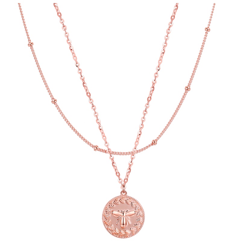 BRIR纯银多层项链女潮网红冷淡风复古锁骨链叠戴颈链硬币