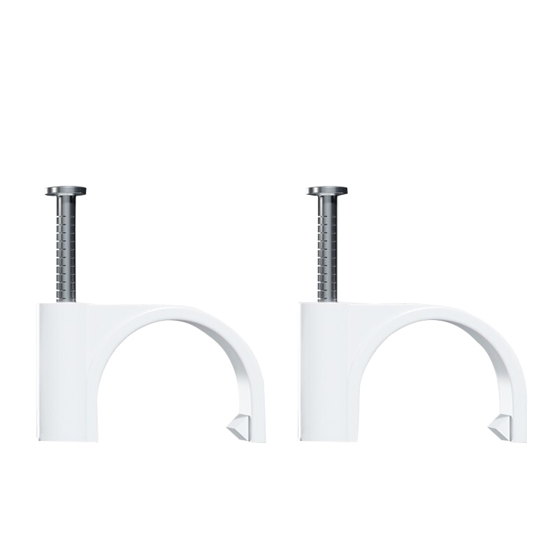 千天(QANTOP)圆形钢钉线卡 12mm网线/电话线固定钉墙钉100个/包