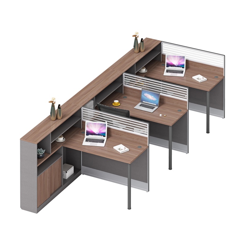 科朔 办公桌职员桌 员工桌 板式屏风桌 三人位 KS-06L3042L&R