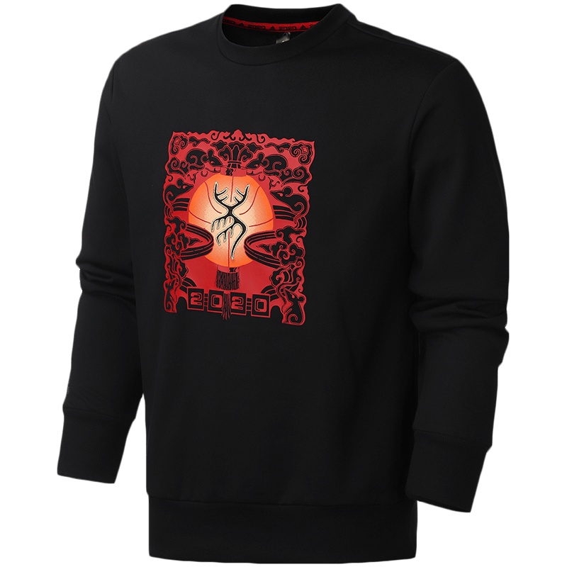 阿迪达斯男服卫衣CNY CREW篮球套头衫休闲运动服FT9758