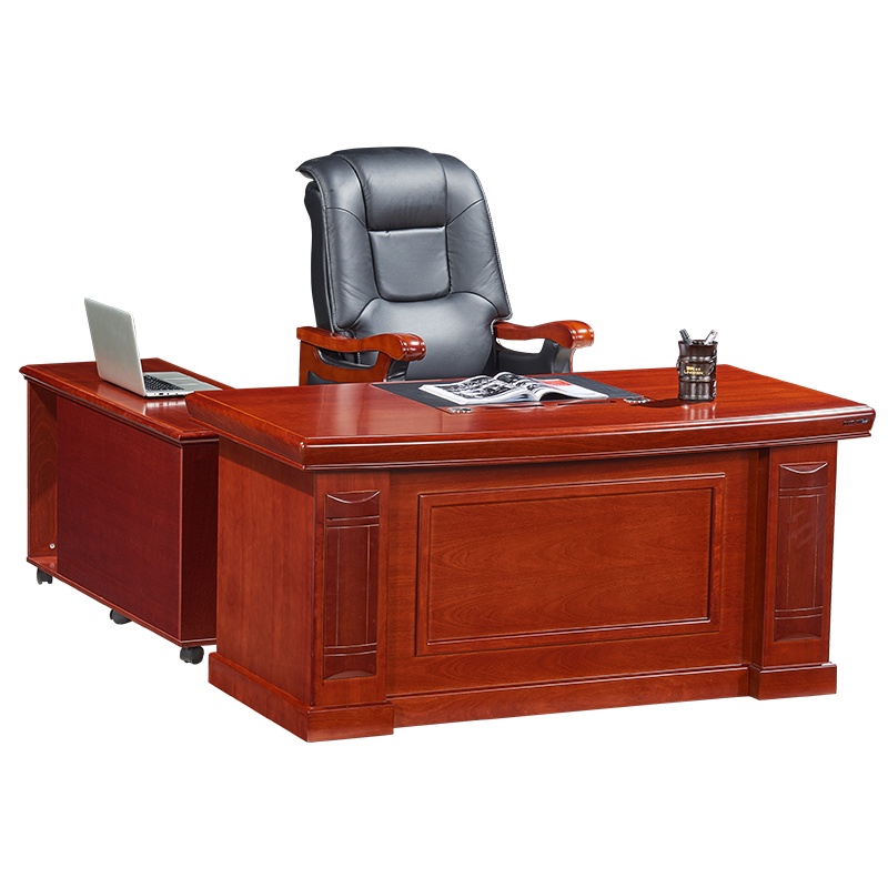 [红心家居]办公家具实木贴皮大班台老板桌经理桌办公桌