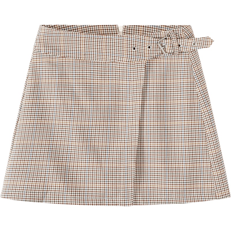【满198减100预估价：30】森马a字半身裙女2019秋季新款千鸟格复古英伦格纹裙子ins超火短裙