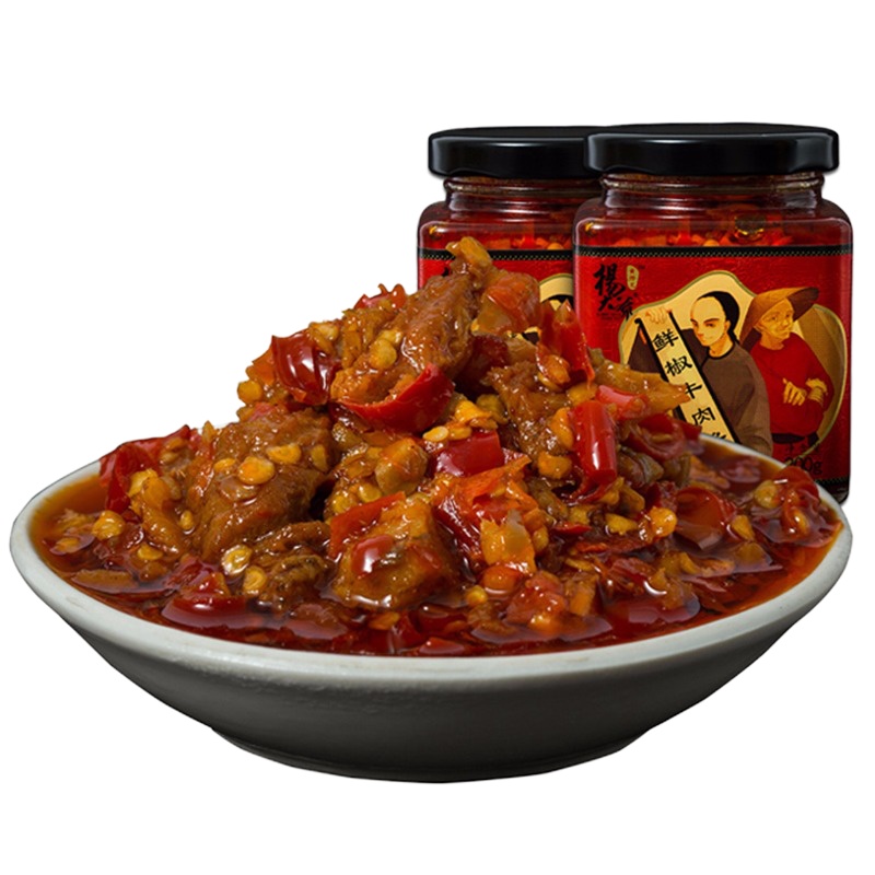 杨大爷鲜椒牛肉酱200gX2瓶四川特产剁椒调味酱拌饭香辣椒酱下饭菜