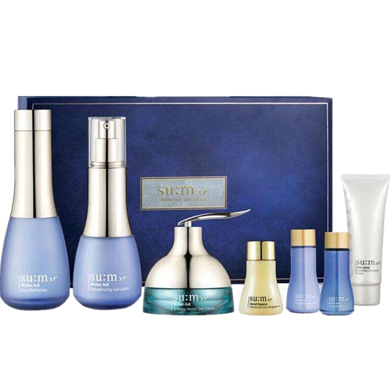 su:m37韩国苏秘呼吸37度惊喜水分水乳面霜护肤套装 深层补水保湿滋润清爽不黏腻控油平衡 三件套