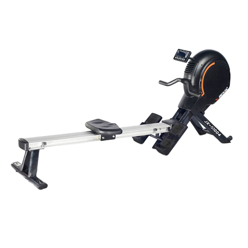 军霞JX-S1004划船器 商用健身房划船运动健身器材 速度无限制 全身不锈钢焊接水阻划船机2340*520*950mm