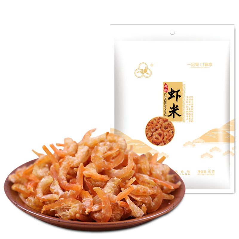 一品爽虾米80g非特级新鲜小海米淡水无盐虾皮干货零食宝宝即食